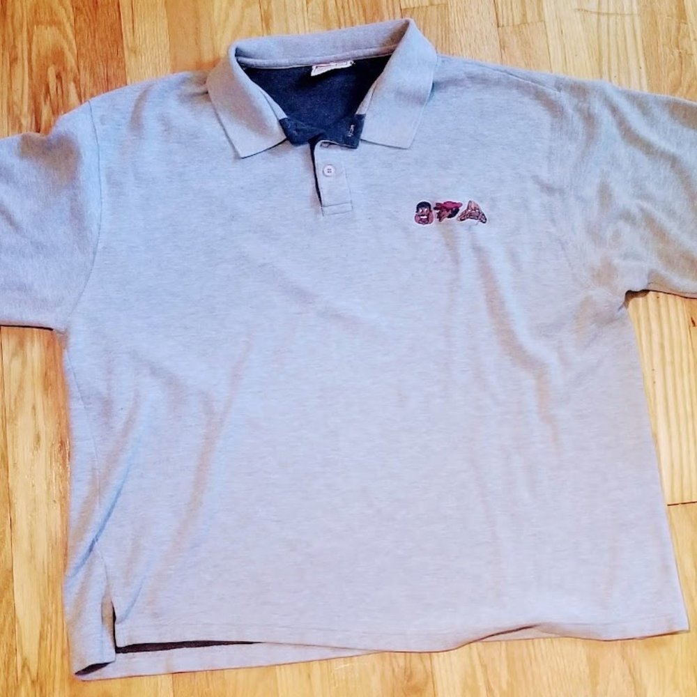 Vintage Men's 2X Platinum FUBU Long Sleeved Polo Shirt  - Fat Albert & the Gang